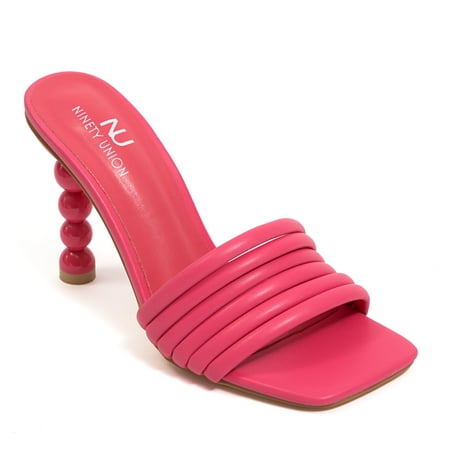 Ninety Union France Tubular Open Toe Slide With A High Heels Fuchsia 8
