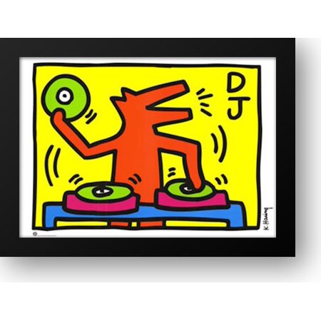 DJ 38x28 Framed Art Print by Haring, Keith