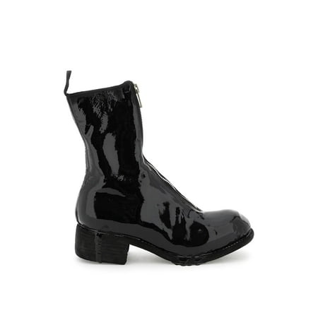 Guidi Front Zip Patent Leather Ankle Boots Women