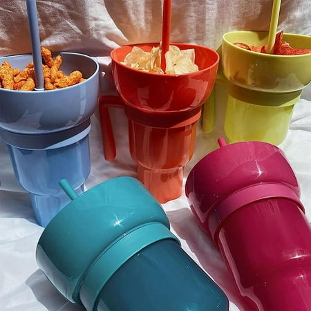 1PC Stadium Popcorn Cup Snack Cup Multifunctional Cups 1000Ml Blue