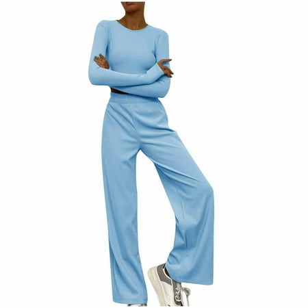oieyuz 2 Piece Set for Women Slim Long Sleeve Tops Comfy Wide Leg Trousers Solid Color Lounge Sets
oieyuz 2 Piece Set for Women Slim Long Sleeve Tops Comfy Wide Leg Trousers Solid Color Lounge Sets
