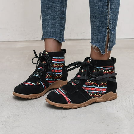 Womens Essentials VEKDONE Women s Shoes Fashion Solid Color Retro Laceing National-Style Middle Heel Zipper Non-slip Low Boots
Womens Essentials VEKDONE Women s Shoes Fashion Solid Color Retro Laceing National-Style Middle Heel Zipper Non-slip Low Boots