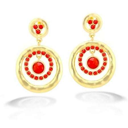 C Jewelry Gold And Red Arti Earrings