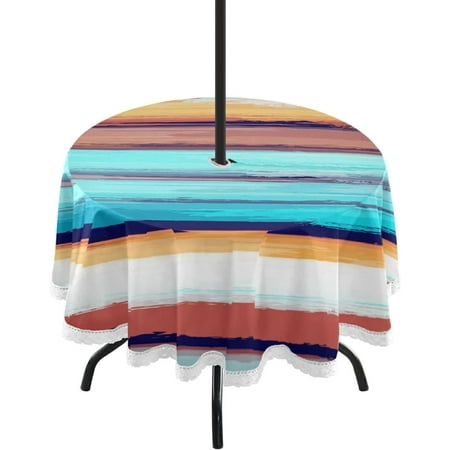 Hyjoy 60 Mexican Stripe Round Tablecloth Waterproof Outdoor Round Tablecloth with Umbrella Hole and Zipper for Kitchen Dining Picnic Party Home Decor
Hyjoy 60 Mexican Stripe Round Tablecloth Waterproof Outdoor Round Tablecloth with Umbrella Hole and Zipper for Kitchen Dining Picnic Party Home Decor