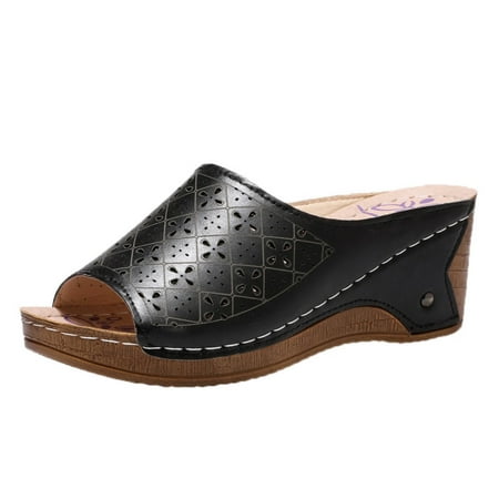 A1 new home gifts for home Fashion Women s Slope With Thick Bottom Summer And Spring Light Sandals Hollow Peep Toe Pu Black
A1 new home gifts for home Fashion Women s Slope With Thick Bottom Summer And Spring Light Sandals Hollow Peep Toe Pu Black