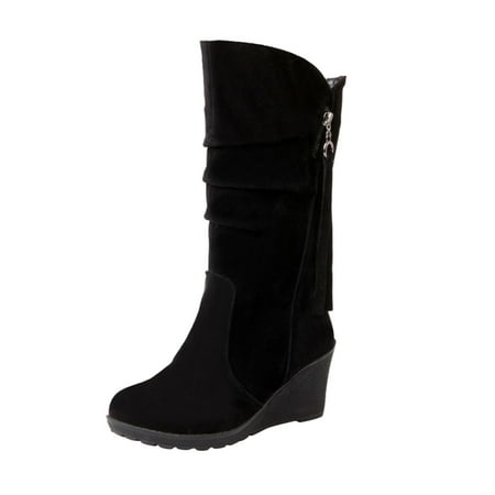 Qufokar Snow Boots With Heels for Women Knee High Boots for Women Wide Calf And Feet 2022 Ladies Fashion Casual Show Thinning Height Wedge Heel Frosted Side Zipper Decorative Round Toe Medium Boots
Qufokar Snow Boots With Heels for Women Knee High Boots for Women Wide Calf And Feet 2022 Ladies Fashion Casual Show Thinning Height Wedge Heel Frosted Side Zipper Decorative Round Toe Medium Boots