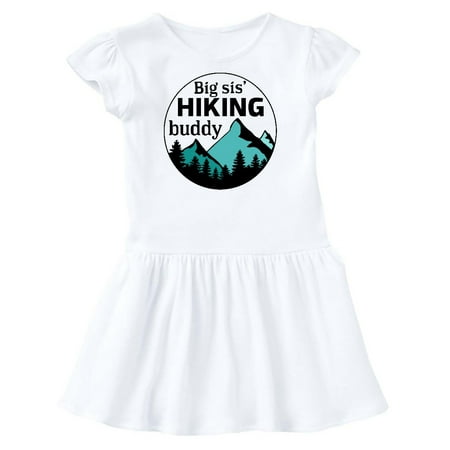 Inktastic Big Sis Hiking Buddy with Mountains and Trees Gift Toddler Girl Dress