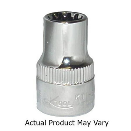 2PK K Tool 20218 Chrome Spline Socket 3/8 Drive 9/16