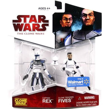 Star Wars Clone Wars 2009 Captain Rex & Clone Trooper Fives Action Figure 2-Pack