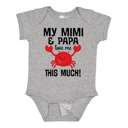 Inktastic Mimi and Papa Love Me Crab Gift Baby Boy or Baby Girl Bodysuit