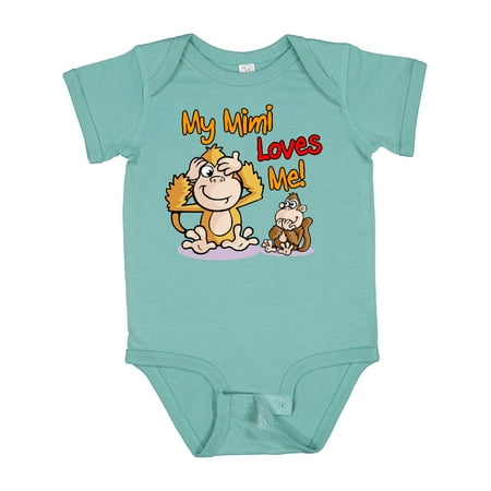 Inktastic My Mimi Loves Me Monkey Gift Baby Boy or Baby Girl Bodysuit