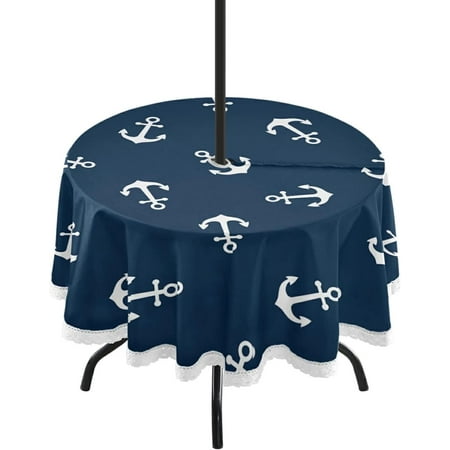 Hyjoy 60 Anchor Round Tablecloth Waterproof Spillproof Polyester Fabric Table Cover with Zipper Umbrella Hole for Outdoor Patio Garden Dining Party
Hyjoy 60 Anchor Round Tablecloth Waterproof Spillproof Polyester Fabric Table Cover with Zipper Umbrella Hole for Outdoor Patio Garden Dining Party