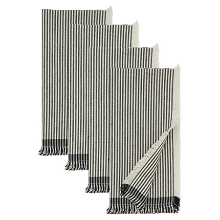Fennco Styles Stripe Design Cotton Cloth Napkins 20 W x 20 L Set of 4 - Black & White Woven Fringed Dinner Napkins for Home Décor Dining Table Banquet Family Gathering and Special Occasion
Fennco Styles Stripe Design Cotton Cloth Napkins 20 W x 20 L Set of 4 - Black & White Woven Fringed Dinner Napkins for Home Décor Dining Table Banquet Family Gathering and Special Occasion