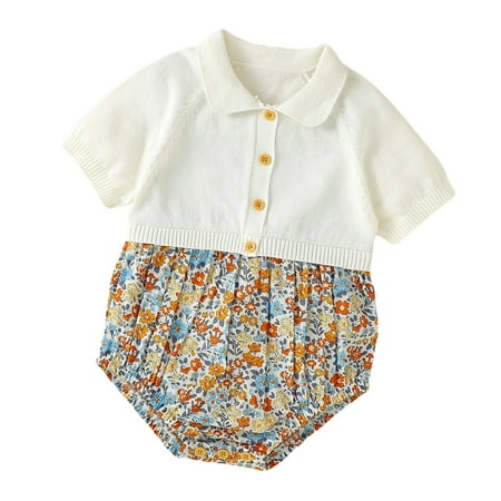 Newborn Infant Baby Knit Floral Patchwork Romper Cotton Short Sleeve Boy Girl Clothes Baby Bodysuit Summer Clothes
Newborn Infant Baby Knit Floral Patchwork Romper Cotton Short Sleeve Boy Girl Clothes Baby Bodysuit Summer Clothes
