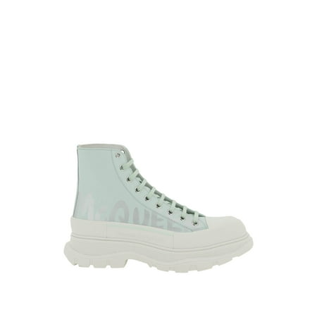 Alexander Mcqueen Graffiti Print Leather Tread Slick Ankle Boots