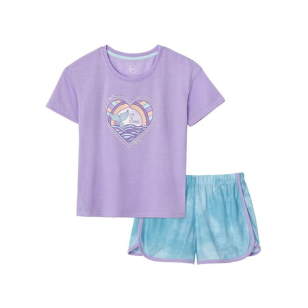 Wonder Nation Baby and Toddler Girl Poly Pajama Set 2-Piece Sizes 12M-5T