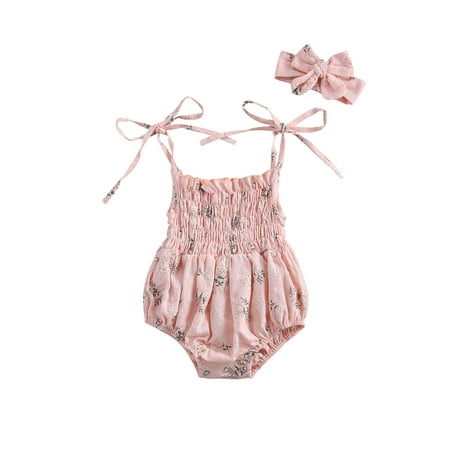 CIYCuIT Newborn Infant Baby Girl Strap Sleeveless Romper Floral Bodysuit Jumpsuit Overalls +Headband 2Pcs Cotton Summer Outfits
CIYCuIT Newborn Infant Baby Girl Strap Sleeveless Romper Floral Bodysuit Jumpsuit Overalls +Headband 2Pcs Cotton Summer Outfits