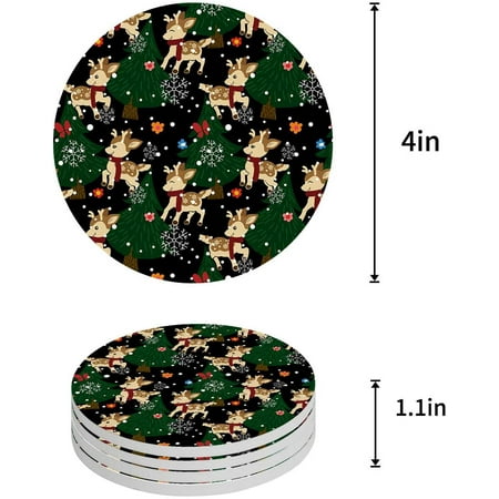 KXMDXA Christmas Tree and Reindeer Set of 6 Round Coaster for Drinks Absorbent Ceramic Stone Coasters Cup Mat with Cork Base for Home Kitchen Room Coffee Table Bar Decor
KXMDXA Christmas Tree and Reindeer Set of 6 Round Coaster for Drinks Absorbent Ceramic Stone Coasters Cup Mat with Cork Base for Home Kitchen Room Coffee Table Bar Decor