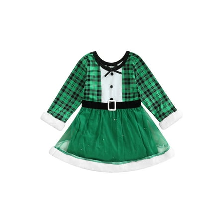 Canrulo Toddler Baby Girls Christmas Dresses Plaid Plush Mesh Tulle Dress Autumn Winter Long Sleeve Party Dress Green 4-5 Years
Canrulo Toddler Baby Girls Christmas Dresses Plaid Plush Mesh Tulle Dress Autumn Winter Long Sleeve Party Dress Green 4-5 Years