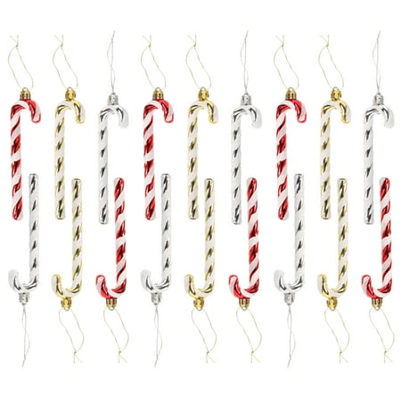 18pcs Christmas Hanging Pendant Christmas Tree Ornaments Crutch Pendant Decor