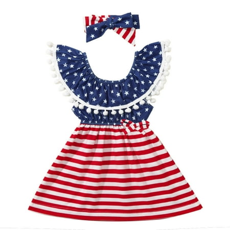 CLZOUD Cute Dresses for Kids Blue Cotton Blend Toddler Baby Girls 4th-of-July Stars and Striped Printed Princess Dress 110
CLZOUD Cute Dresses for Kids Blue Cotton Blend Toddler Baby Girls 4th-of-July Stars and Striped Printed Princess Dress 110