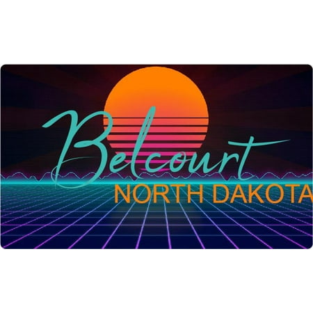 Garrison North Dakota 4 X 2.25-Inch Fridge Magnet Retro Neon Design