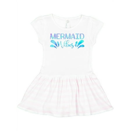 Inktastic Mermaid Vibes Text in Blues Gift Toddler Girl Dress