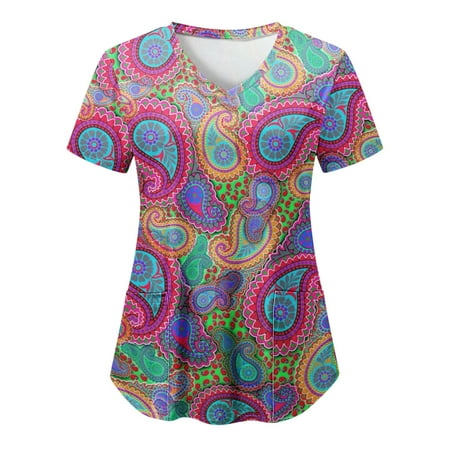 Scrubs For Women Tops Stretchy Casual V Neck Printed Short Sleeved Protective Clothing With Pocket Nurse Uniforms Women
Scrubs For Women Tops Stretchy Casual V Neck Printed Short Sleeved Protective Clothing With Pocket Nurse Uniforms Women