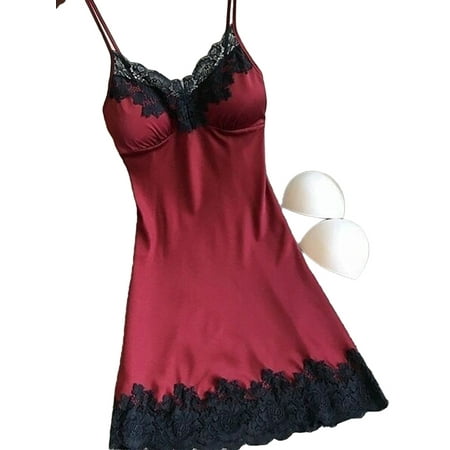 JustVH Women Casual Loungewear Bra Cup Pads Included Lace Splicing Sleepshirt Backless Babydoll Nightdress
JustVH Women Casual Loungewear Bra Cup Pads Included Lace Splicing Sleepshirt Backless Babydoll Nightdress