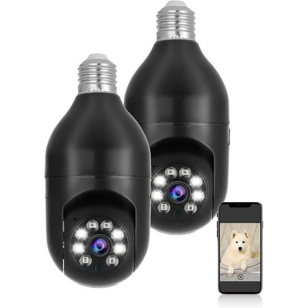 2-Pack Light Bulb Camera for Home Security - 1080p Wireless WiFi Security Cameras with Pan Tilt keji
2-Pack Light Bulb Camera for Home Security - 1080p Wireless WiFi Security Cameras with Pan Tilt keji