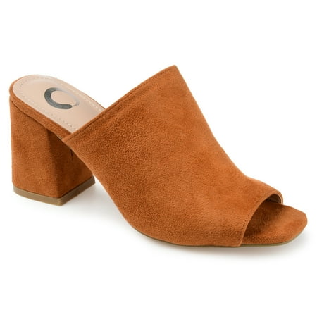 Journee Collection Womens Block Heel Peep Toe Slide
