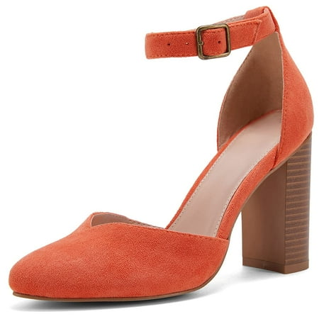 SySea Women Chunky High Heel Pointed Toe Party Strappy Ankle Pumps