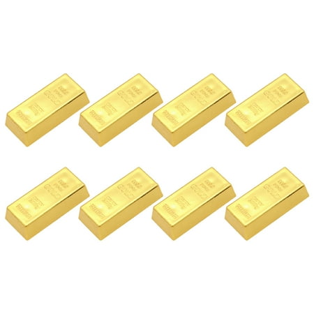 8 Pcs Creative ABS Material Gold Bars Simulation Props Party Activity Props