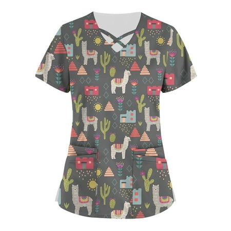 Fopp Seller Plus Size Cute Printed Scrub Working Uniform Tops For Women Cross V-Neck Short Sleeve Fun T-Shirts Workwear Tee With Pockets Dark Green XXXXXL
Fopp Seller Plus Size Cute Printed Scrub Working Uniform Tops For Women Cross V-Neck Short Sleeve Fun T-Shirts Workwear Tee With Pockets Dark Green XXXXXL