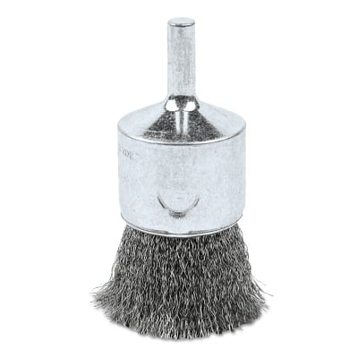 Crimped Wire End Brush Stainless Steel 1 in x 0.006 in | Bundle of 2 Each