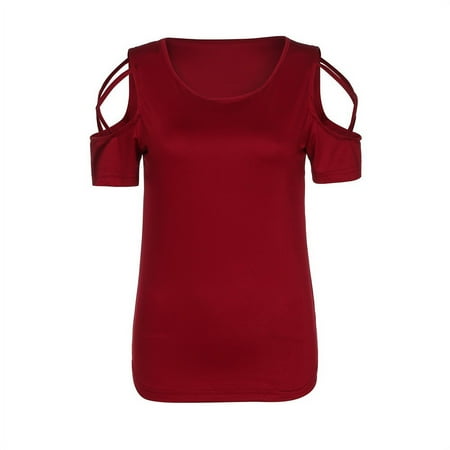 Strappy Summer Tops Shoulder Cold T Shirt Short Sleeve Blouses Women Women s Blouse Scrub Top
Strappy Summer Tops Shoulder Cold T Shirt Short Sleeve Blouses Women Women s Blouse Scrub Top