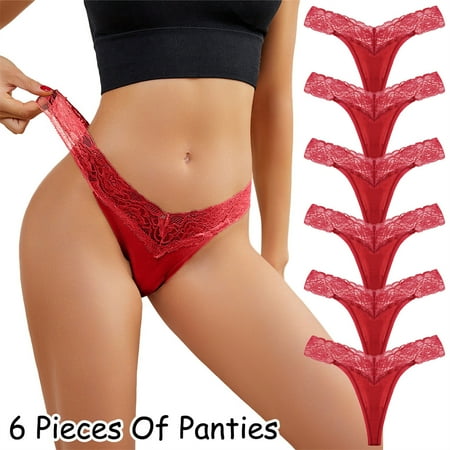 Jieowen 6 Pack Women Lace Thongs Cotton Lace Trim Underwear Panties Low Rise T-back Seamless Thongs
Jieowen 6 Pack Women Lace Thongs Cotton Lace Trim Underwear Panties Low Rise T-back Seamless Thongs