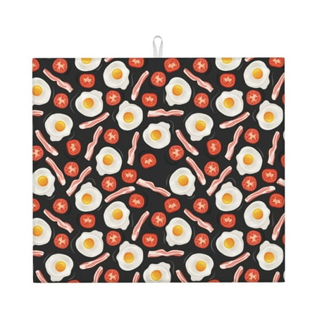 Dish Drying Mats for Kitchen Counter Tomato Bacon Omelette 16x18in Dish Drying Pad Coffee Mat with Hanging Loop Super absorbent Kitchen Counter Mat Coffee Bar Accessories
Dish Drying Mats for Kitchen Counter Tomato Bacon Omelette 16x18in Dish Drying Pad Coffee Mat with Hanging Loop Super absorbent Kitchen Counter Mat Coffee Bar Accessories