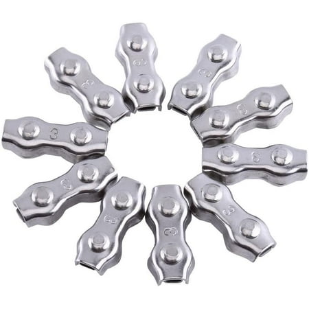 10Pcs M3 Duplex Stainless Steel Cable Tie Clips for Inox Cable Rope