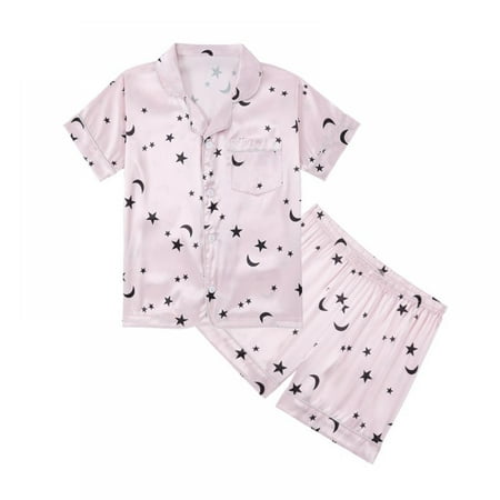 Baozhu Kids Toddler Baby Girl Boy Satin Pajamas Set Short Sleeve Button Down Pajama Shirt Top+Shorts Bottoms Sleepwear Outfits (5-14T)
Baozhu Kids Toddler Baby Girl Boy Satin Pajamas Set Short Sleeve Button Down Pajama Shirt Top+Shorts Bottoms Sleepwear Outfits (5-14T)