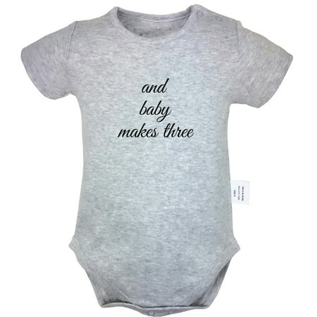And Baby Makes Three Funny Rompers For Babies Newborn Baby Unisex Bodysuits Infant Jumpsuits Toddler 0-24 Months Kids One-Piece Oufits (Gray 6-12 Months)
And Baby Makes Three Funny Rompers For Babies Newborn Baby Unisex Bodysuits Infant Jumpsuits Toddler 0-24 Months Kids One-Piece Oufits (Gray 6-12 Months)
