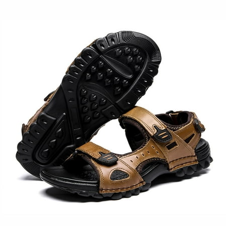 Hicooer GOOHIK Men s Leather Sandals Hiking Outdoor Water Beach Sports Mens Sandals for Summer with Open Toe Adjustable Straps Brown
Hicooer GOOHIK Men s Leather Sandals Hiking Outdoor Water Beach Sports Mens Sandals for Summer with Open Toe Adjustable Straps Brown