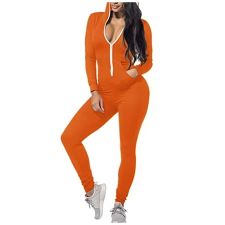 KEJIG Stylish Women Casual Rompers Solid Zipper Hooded With Pocket Bodysuit Adults Jumpsuit Pajamas
KEJIG Stylish Women Casual Rompers Solid Zipper Hooded With Pocket Bodysuit Adults Jumpsuit Pajamas