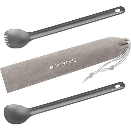 Long Handle Titanium Spork And Spoon - 8.4 (21.5Cm) Long Metal Cutlery Set For Backpacking And Camping - Strong Lightweight - Includes Bag
Long Handle Titanium Spork And Spoon - 8.4 (21.5Cm) Long Metal Cutlery Set For Backpacking And Camping - Strong Lightweight - Includes Bag