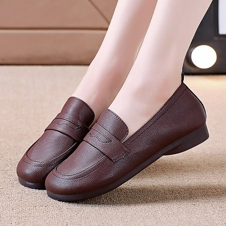 Cathalem Leisure Women Artificial Leather Solid Color Autumn Thick Sole Flat Slip On Lazy People Casual Comfy Shoes for Women Brown 7.5
Cathalem Leisure Women Artificial Leather Solid Color Autumn Thick Sole Flat Slip On Lazy People Casual Comfy Shoes for Women Brown 7.5
