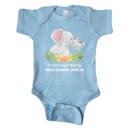 Inktastic I ll Never Forget That My Great Grandpa Loves Me Elephants Gift Baby Boy or Baby Girl Bodysuit
Inktastic I ll Never Forget That My Great Grandpa Loves Me Elephants Gift Baby Boy or Baby Girl Bodysuit