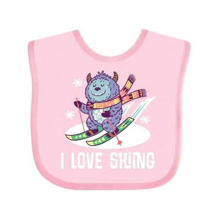 Inktastic I Love Skiing Gift Baby Boy or Baby Girl Bib