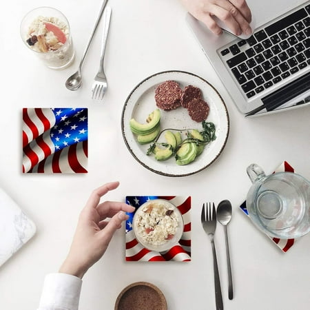 KXMDXA American Flag Set of 6 Coaster for Drinks Absorbent Ceramic Stone Coasters Cup Mat with Cork Base for Home Kitchen Room Coffee Table Bar Decor
KXMDXA American Flag Set of 6 Coaster for Drinks Absorbent Ceramic Stone Coasters Cup Mat with Cork Base for Home Kitchen Room Coffee Table Bar Decor