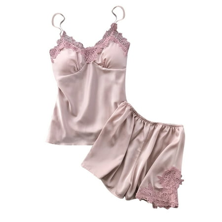 Womens Nightwear Womens Two Pieces Lace Flower Satin Lingerie Top And Shorts Sleepwear Pajama Set
Womens Nightwear Womens Two Pieces Lace Flower Satin Lingerie Top And Shorts Sleepwear Pajama Set