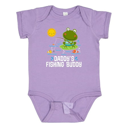 Inktastic Daddys Fishing Buddy Cute Frog Gift Baby Boy or Baby Girl Bodysuit